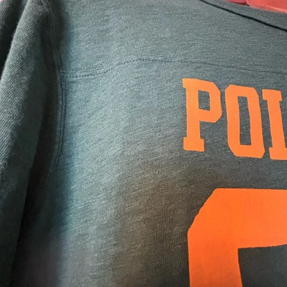 Ralph Lauren Green Long Sleeve with Orange Print - Picture 3 of 5